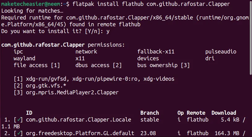 Installa Clapper Flatpak