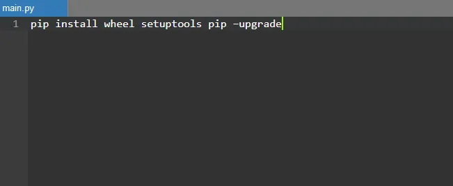 pip install wheel setuptools comando pip –upgrade