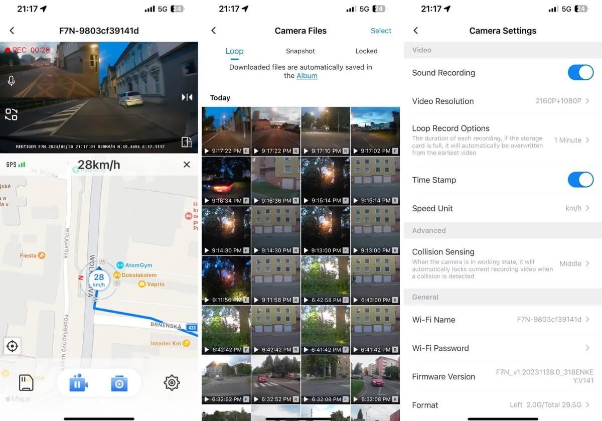Screenshots van de Redtiger Ios-app