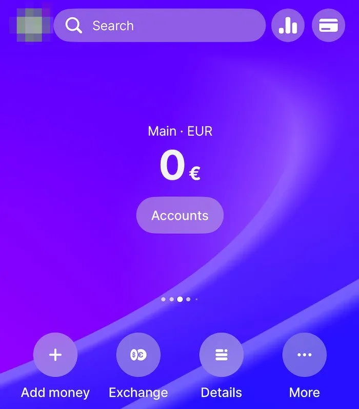 De Revolut-app-interface