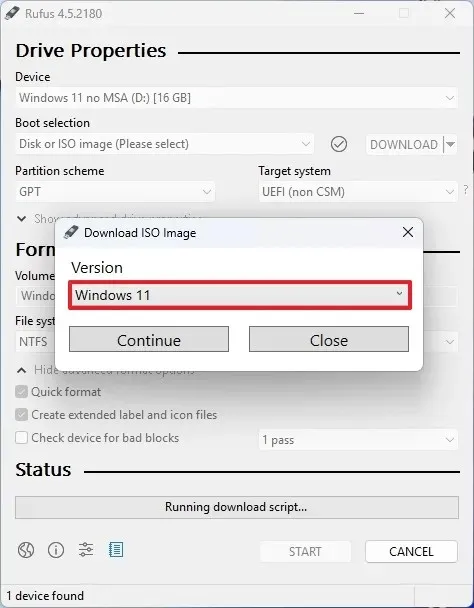 Téléchargement ISO de Rufus Windows 11 24H2