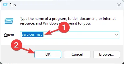 services.msc 実行可能ファイルへのパスを変更する