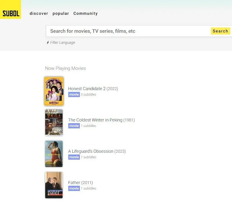 Sitios para descargar subtítulos de películas y programas de televisión Subdl