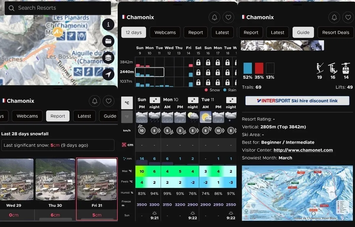 Sneeuwvoorspelling smartphone-app