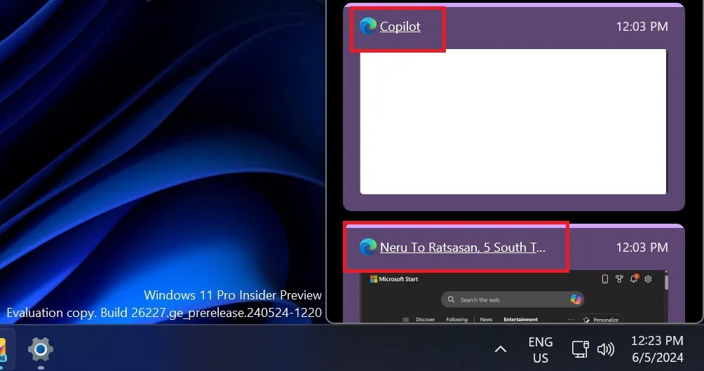 L'app per le note adesive ricorda l'origine dello screenshot in Windows 11