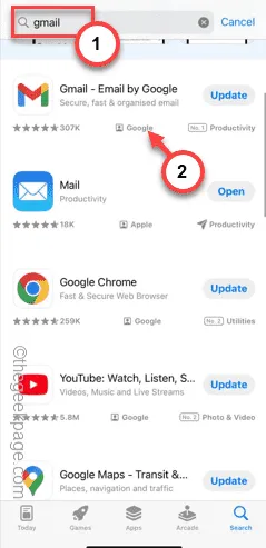 atualizar o Gmail no mínimo