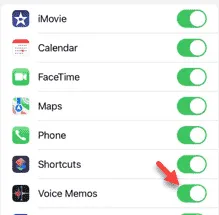 Falta la opción de notas de voz en la lista de sincronización de iCloud: solución
