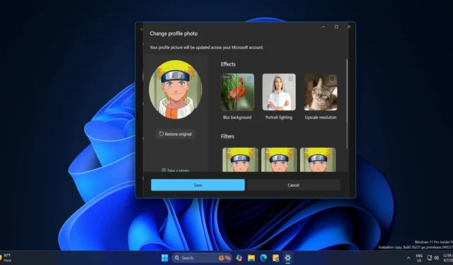 Windows 11 Build 26231 prueba la integración de IA para sus imágenes de perfil