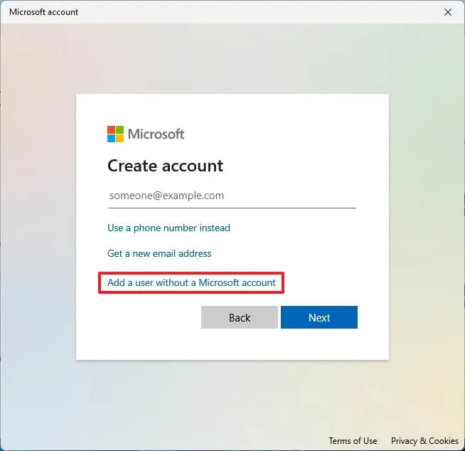 Windows 11 lokale accountoptie