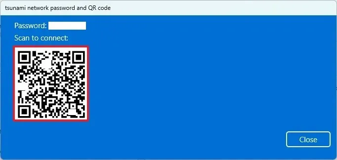 Kod QR Wi-Fi dla systemu Windows 11