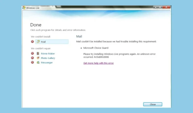 Erreur Windows Live Mail 0x800c0006 : 5 correctifs testés