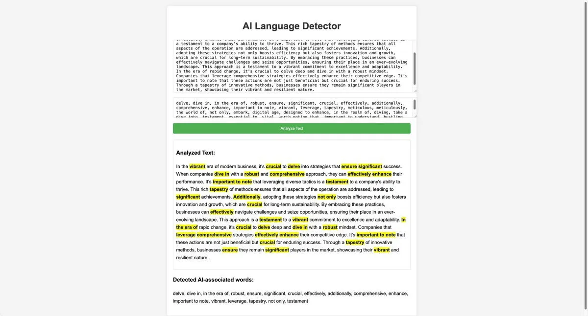 Detector de lenguaje con inteligencia artificial