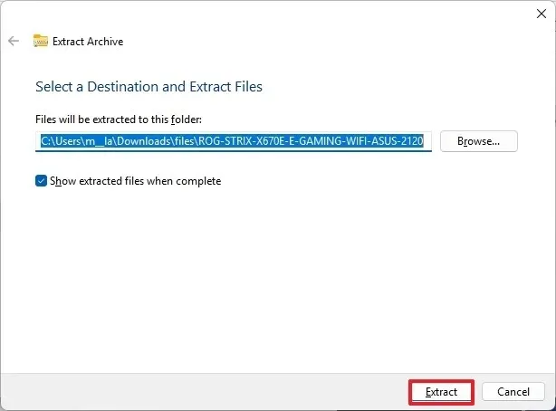Extraer archivo BIOS en Windows 11