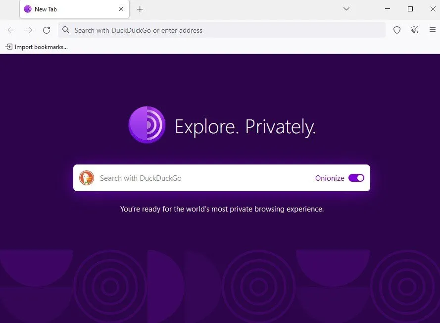Navigazione con il browser web privato Tor.