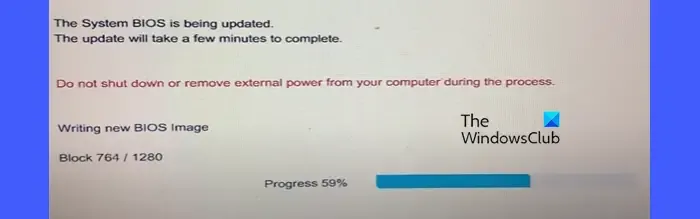 BIOS-Update wird ausgeführt