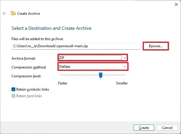 Créer un fichier ZIP sur Windows 11