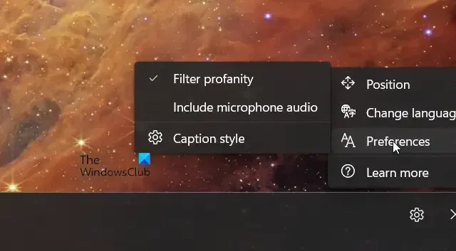 Abilitare o disabilitare il filtro volgarità Live Captions in Windows 11