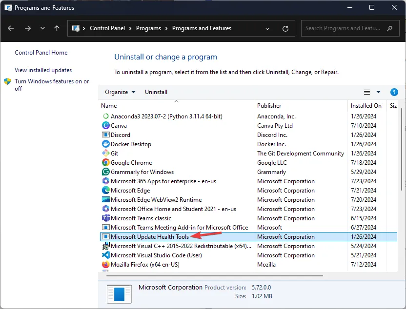 Herramientas de mantenimiento de Microsoft Update: Panel de control
