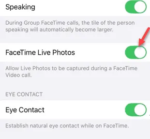 Impossibile attivare le foto live di FaceTime, in grigio: correzione