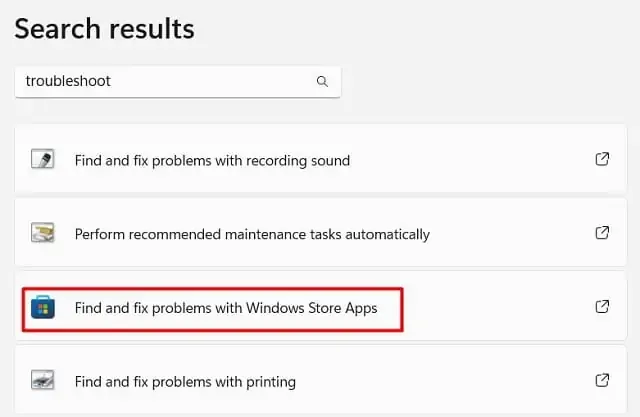 Windows 11에서 Windows Store 앱의 문제 찾기 및 해결