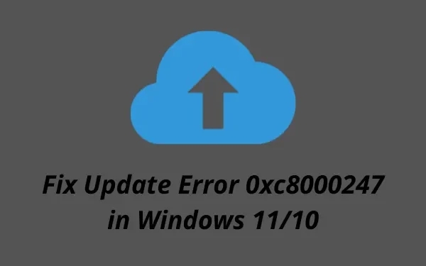 Windows 11/10 で更新エラー 0xc8000247 を修正する方法