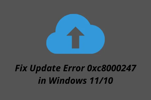 Windows 11-10 で更新エラー 0xc8000247 を修正する