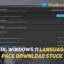 Der Download des Windows 11-Sprachpakets hängt