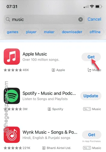 Holen Sie sich Apple Music Min. 1