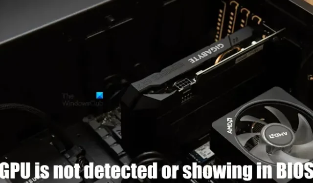 La GPU no se detecta ni se muestra en el BIOS de una computadora con Windows
