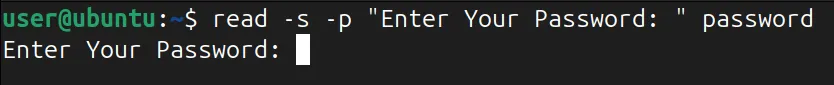 在 read 指令中使用 -s 選項來隱藏訊息