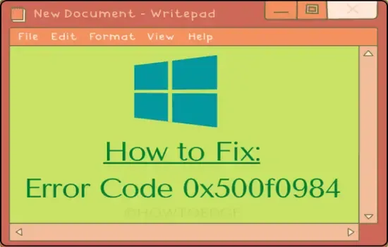 Cómo solucionar el código de error 0x500f0984