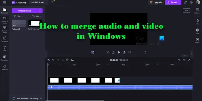 Come unire audio e video in Windows
