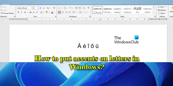 Come mettere gli accenti sulle lettere in Windows