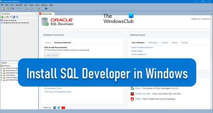 zainstaluj SQL Developer w systemie Windows