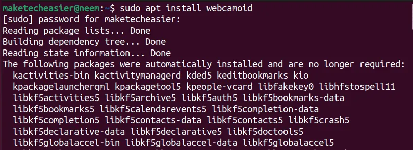 Installez l'application Webcamoid à partir du référentiel officiel d'Ubuntu.