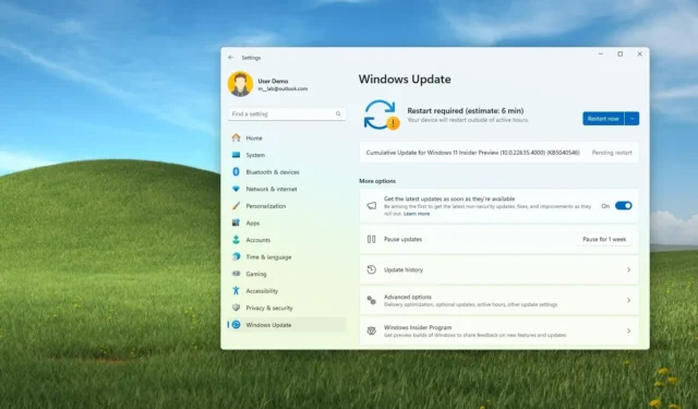 La compilación 22635.4000 de Windows 11 incluye cambios en la barra de tareas y los widgets (canal beta)
