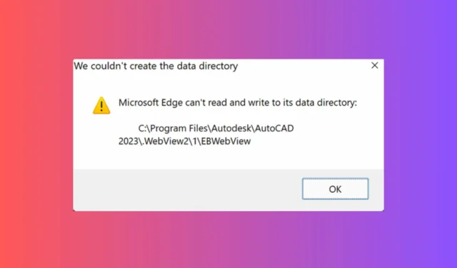 Solución: Microsoft Edge no puede leer ni escribir en su directorio de datos