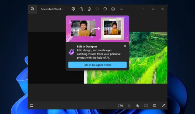 La aplicación Fotos de Windows 11 ahora integra la interfaz web de Microsoft Designer AI