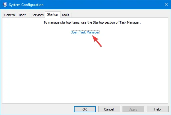 Aprire il task manager