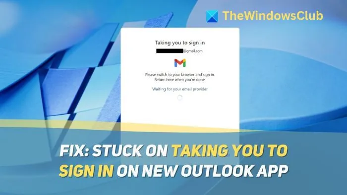 새로운 Outlook 앱에 로그인하라는 메시지가 표시됩니다.