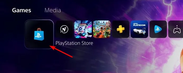 tableau de bord du PlayStation Store