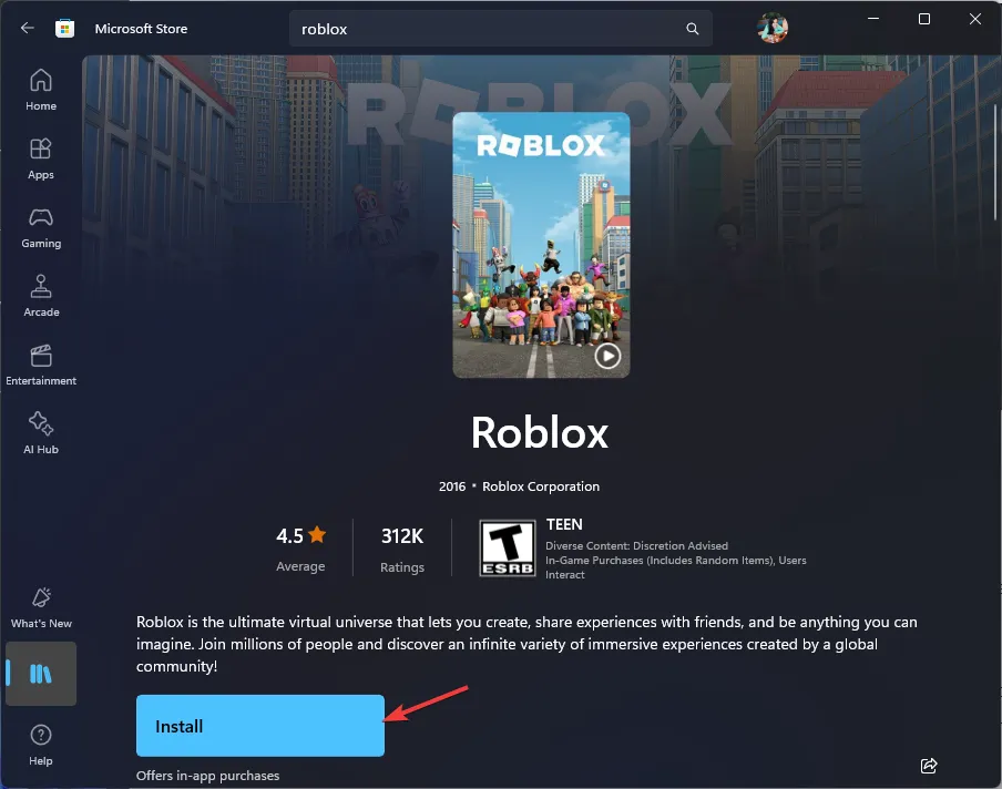 Roblox-installatie