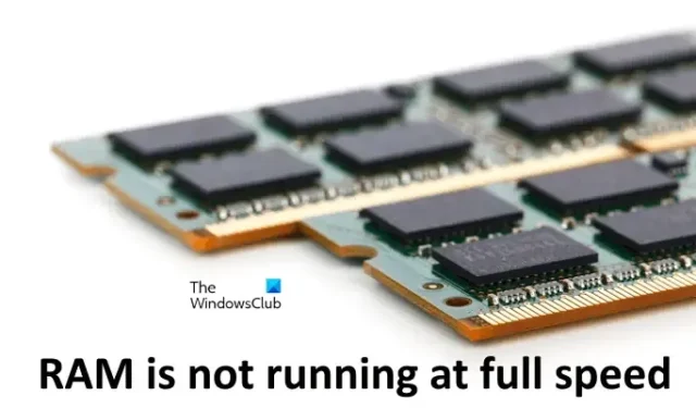 Windows 컴퓨터에서 RAM이 최대 속도로 실행되지 않습니다.
