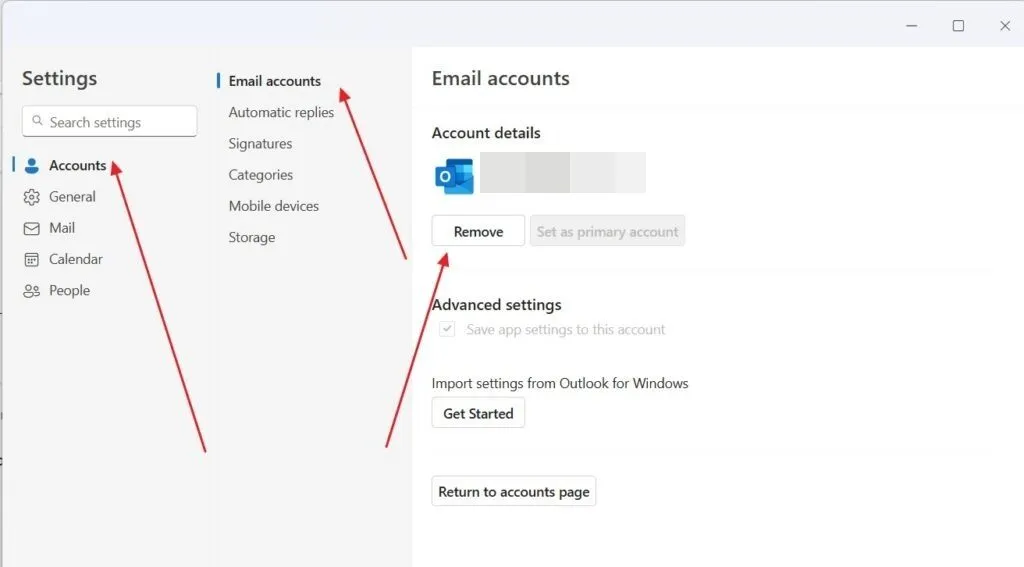 Outlook-account verwijderen uit de nieuwe Outlook-app