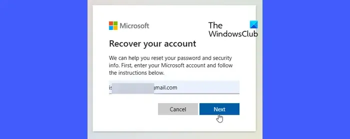 Microsoft Online を使用してパスワードをリセットする