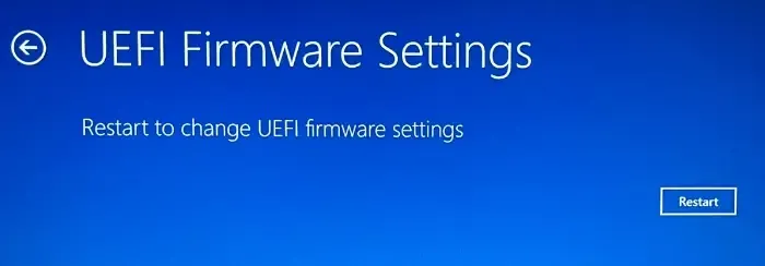 Reiniciar la configuración del firmware UEFI