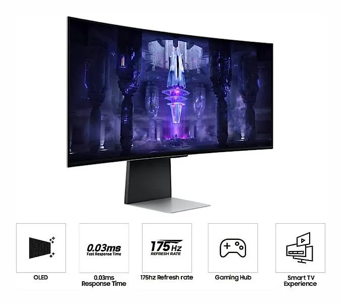 Compatibilidad destacada del monitor curvo para juegos Samsung Odyssey Oled G8