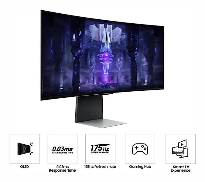 Compatibilité du moniteur de jeu incurvé Samsung Odyssey Oled G8