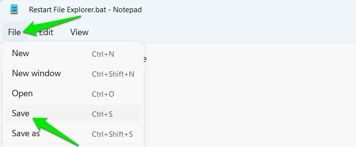 Notepad-Datei speichern