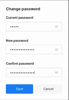 入力されたパスワード テキスト ボックスを示すスクリーンショット。